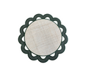 individual reversible redondo en lona y rafia Huecos Verde Musgo