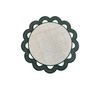 individual reversible redondo en lona y rafia Huecos Verde Musgo