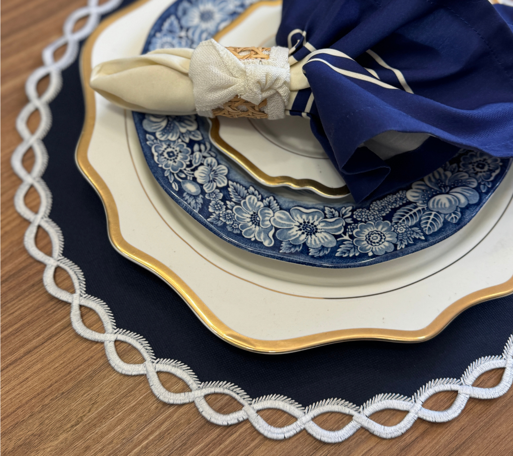 Servilleta de tela Franja Azul Marino