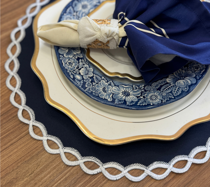 Servilleta de tela Franja Azul Marino