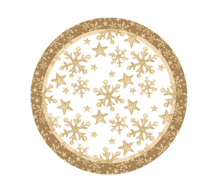 Individual troquelado redondo en tela Navidad Estrellas Beige