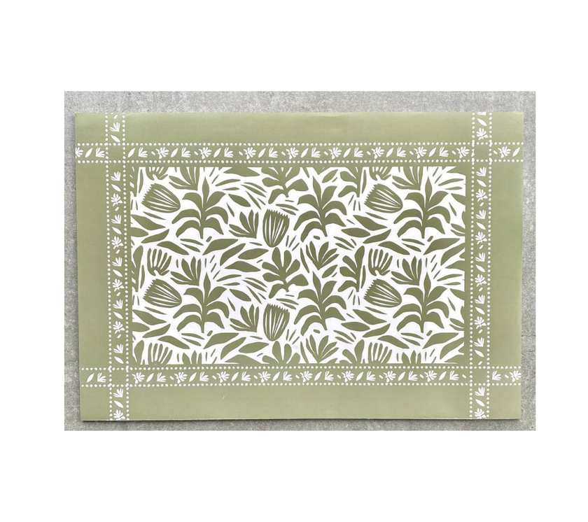 Block de Individuales de papel Safari Verde