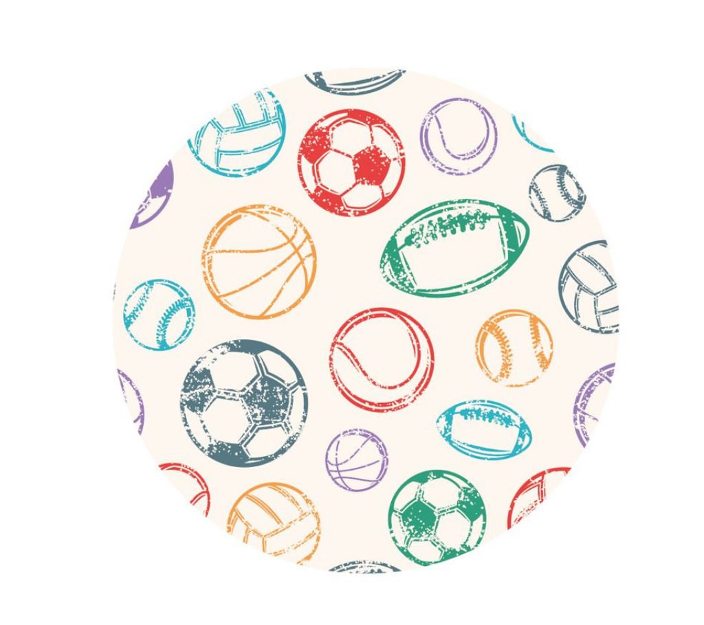 Individual Kids redondo Pelotas. Incluye estuche