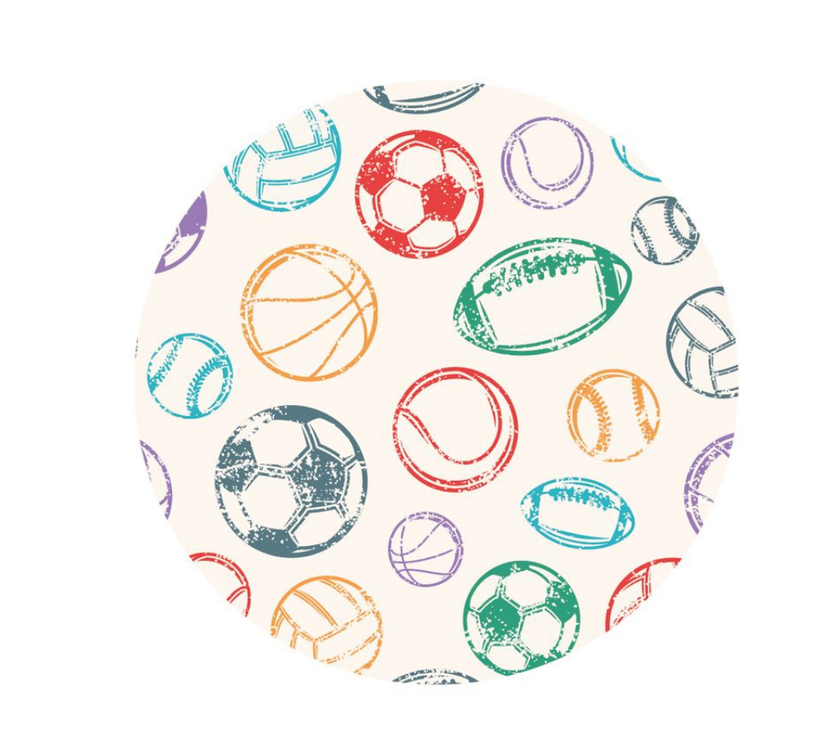 Individual Kids redondo Pelotas. Incluye estuche