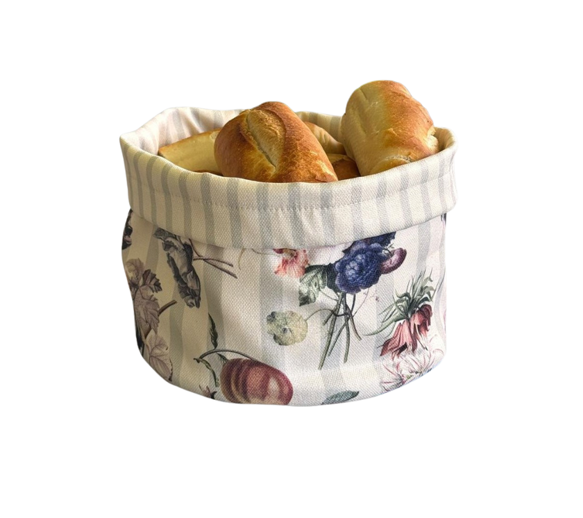 Panera reversible en tela (Pequeña) Granadas/Flores OW