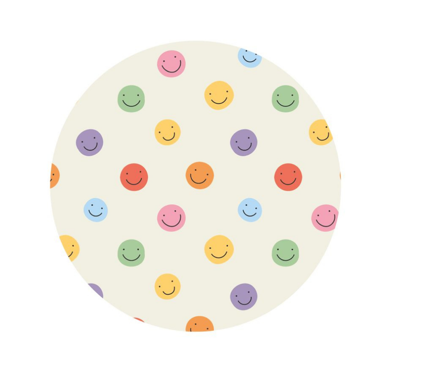 Individual Kids redondo Caritas. Incluye estuche