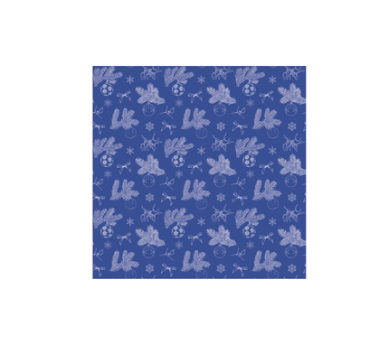 Servilleta de tela Navidad Ramas/Bambalinas Azul/Blanco