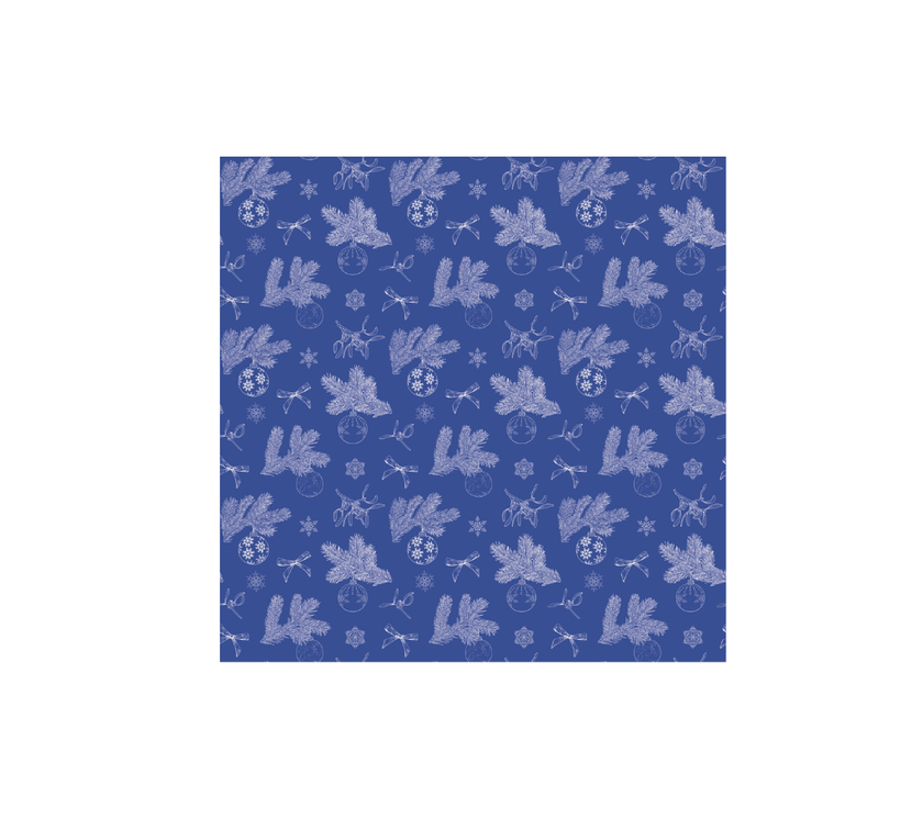 Servilleta de tela Navidad Ramas/Bambalinas Azul/Blanco