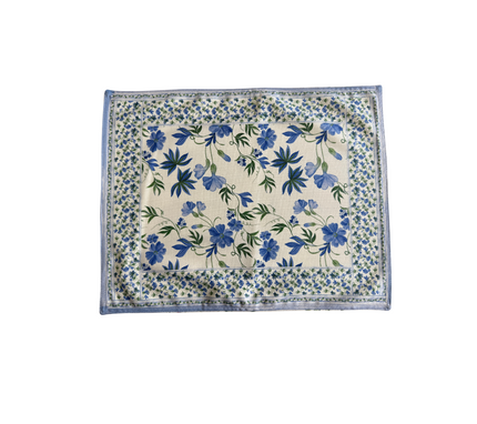 Individual reversible rectangular en tela Silvestres/BordeFlores