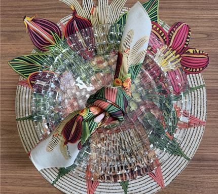 Servilleta de tela Flores/Fibra