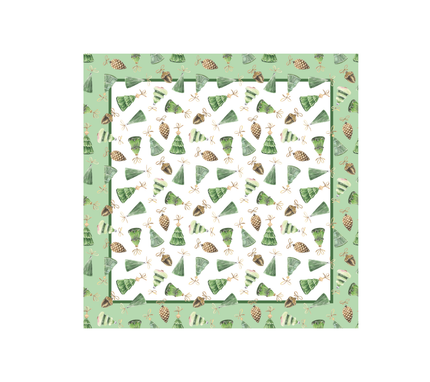 Servilleta de tela Navidad Pinos/Piñones Verde/Beige