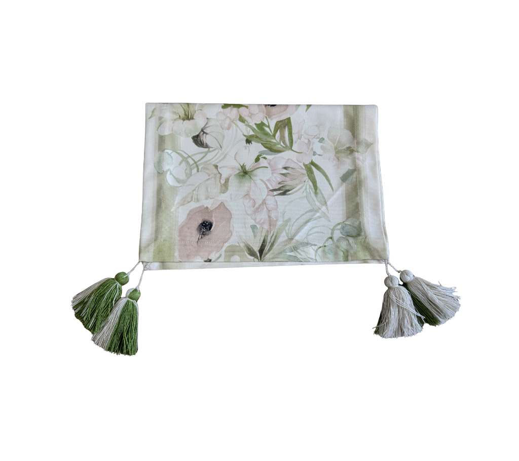 Camino de mesa en tela Flores Acuarela Rosado 2.2