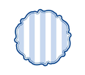 Individual troquelado redondo en tela Rayas AzulC/Blanco