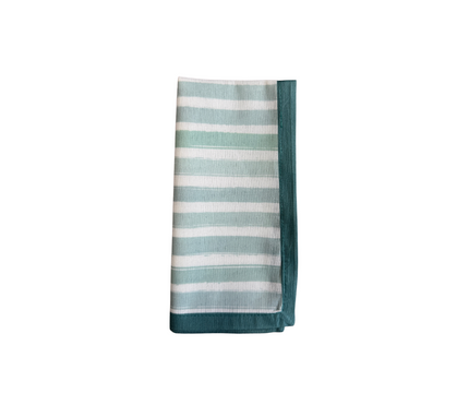 Servilleta de tela Rayas Verde/Gris