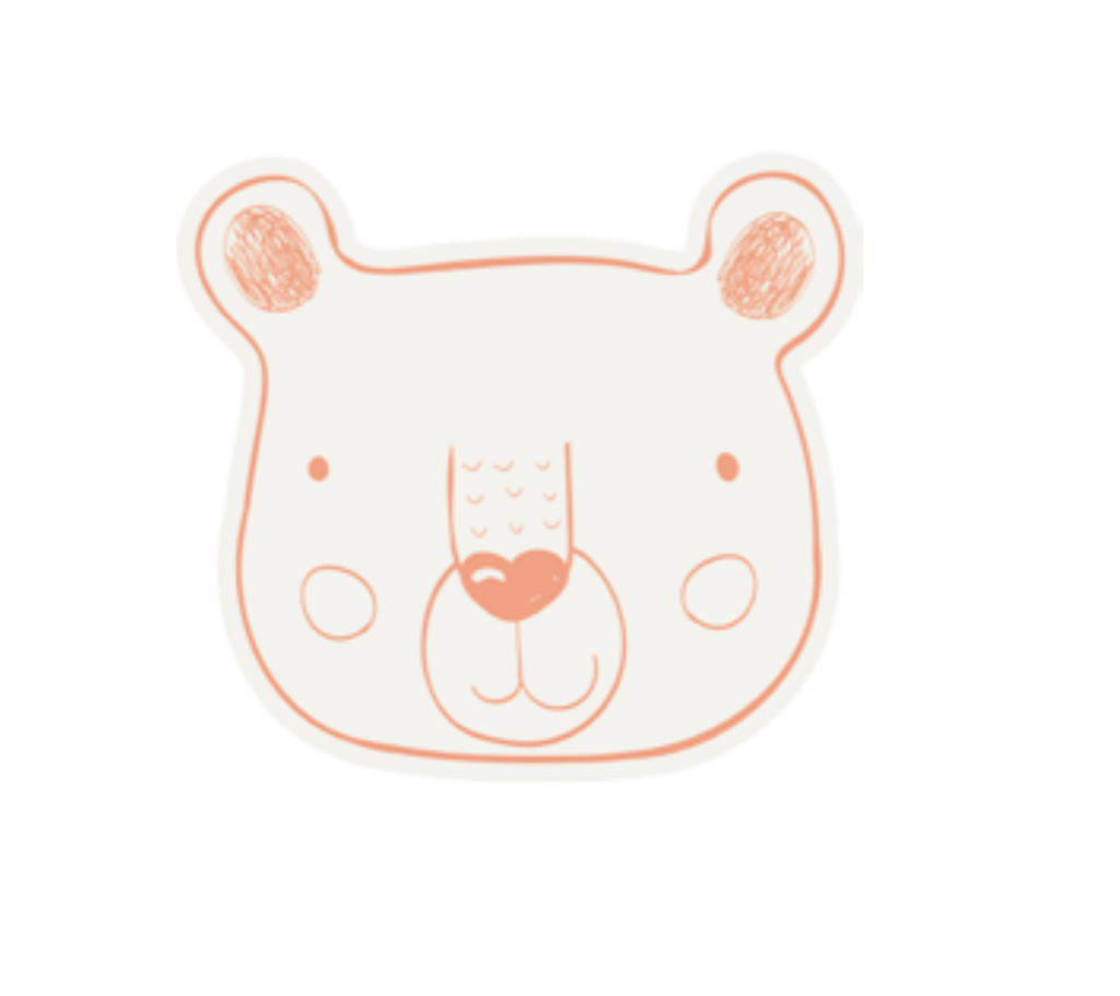 Individual Kids redondo Oso. Incluye estuche