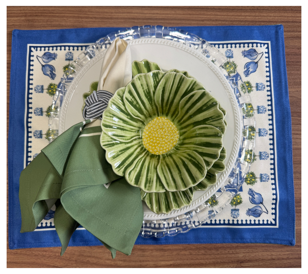 Individual reversible rectangular en tela Arbolitos/Hojas