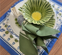 Individual reversible rectangular en tela Arbolitos/Hojas