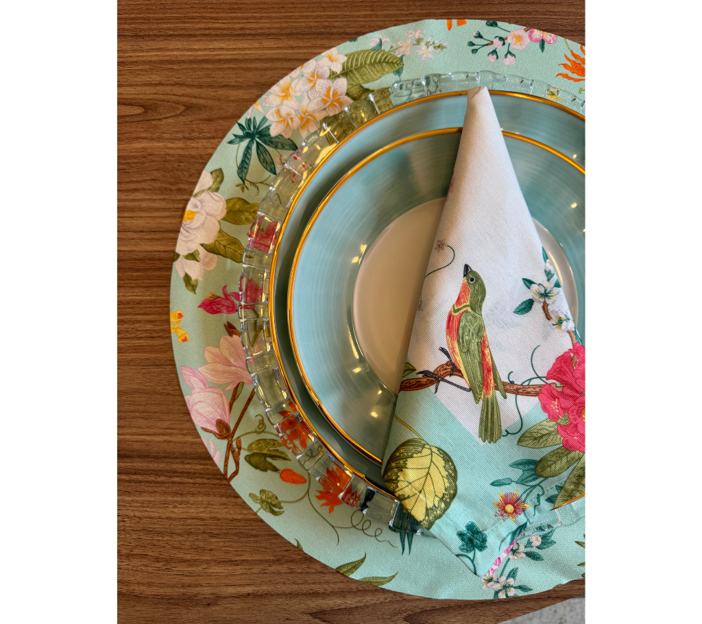 Servilleta de tela Pájaros Verde