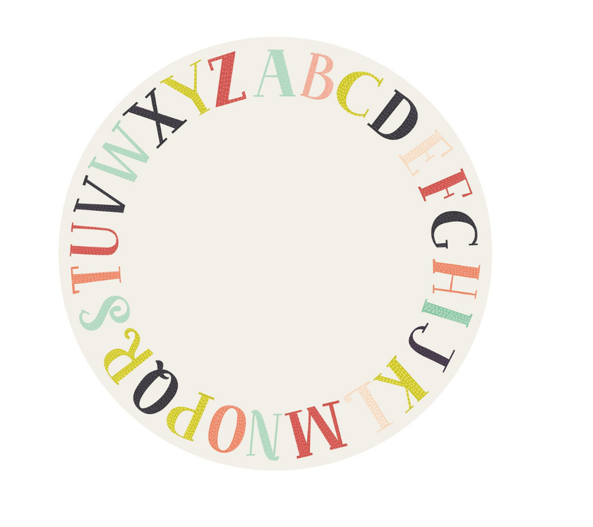 Individual Kids redondo ABC. Incluye estuche