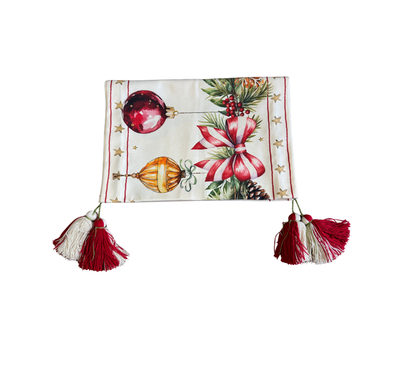 Camino de mesa en tela Navidad Bambalinas 2.2