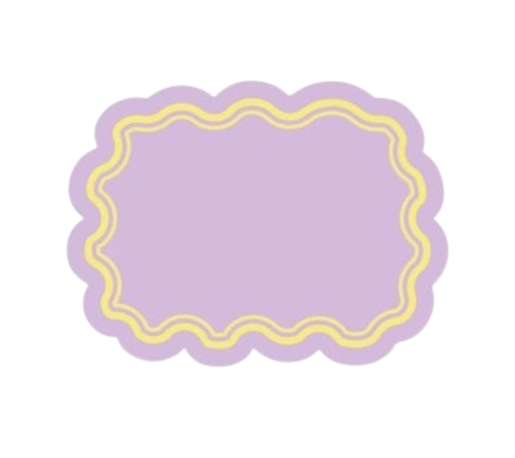 Individual Kids rectangular Ondas Lila/Amarillo