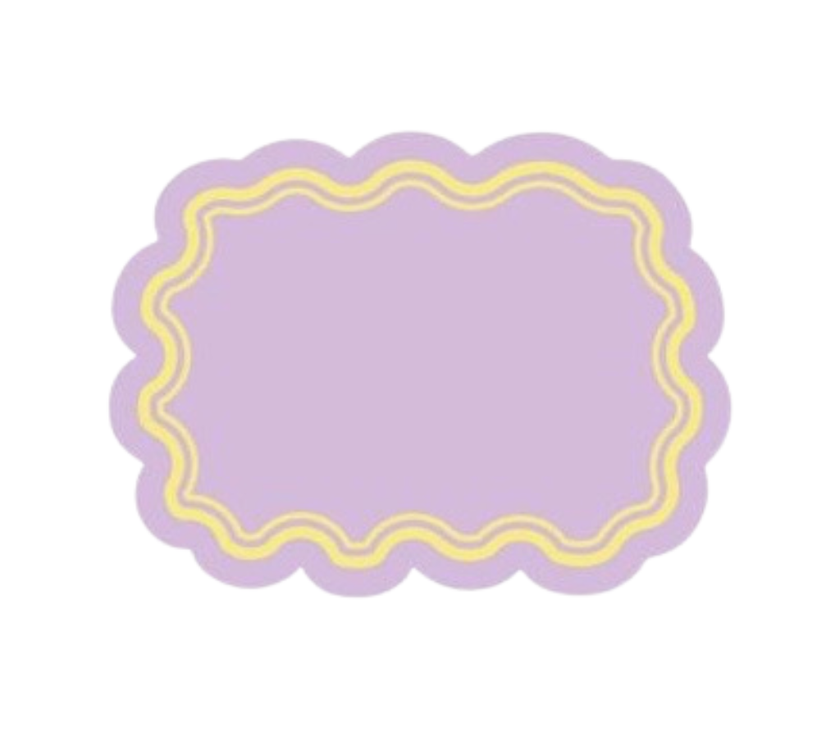Individual Kids rectangular Ondas Lila/Amarillo