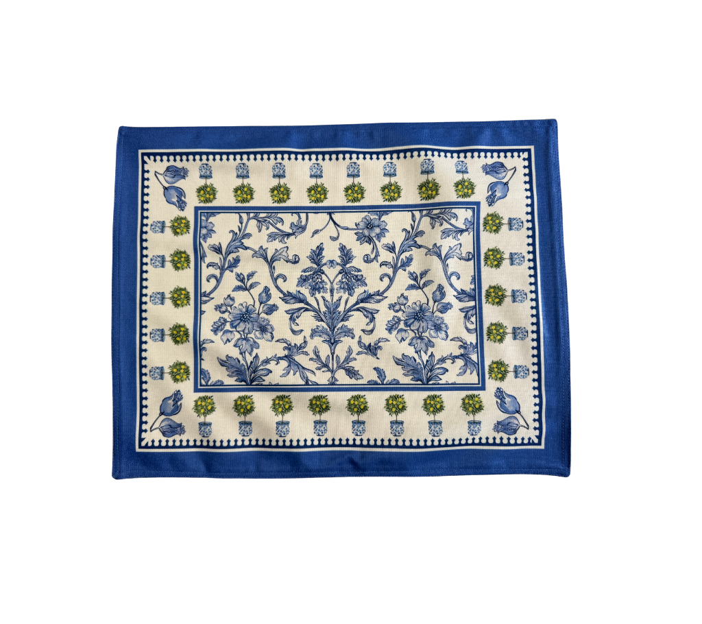 Individual reversible rectangular en tela Arbolitos/Hojas