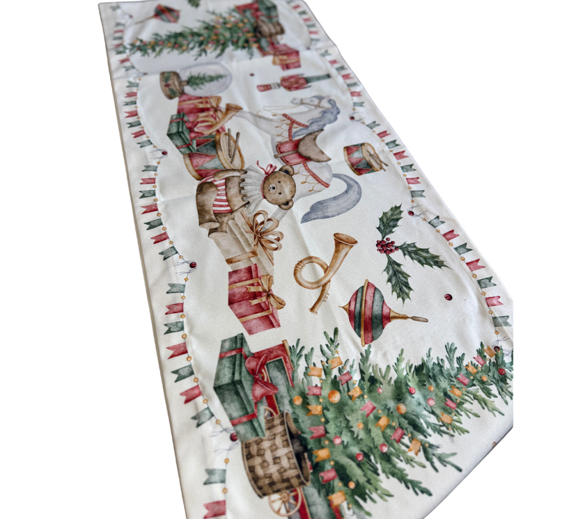 Camino de mesa en tela Navidad Juguetes 2.2