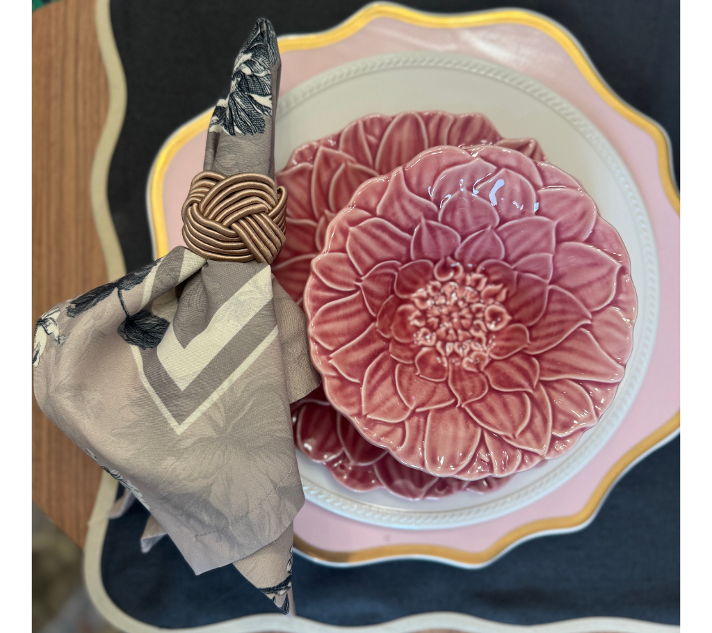 Individual cuadrado en lino Gris/Beige