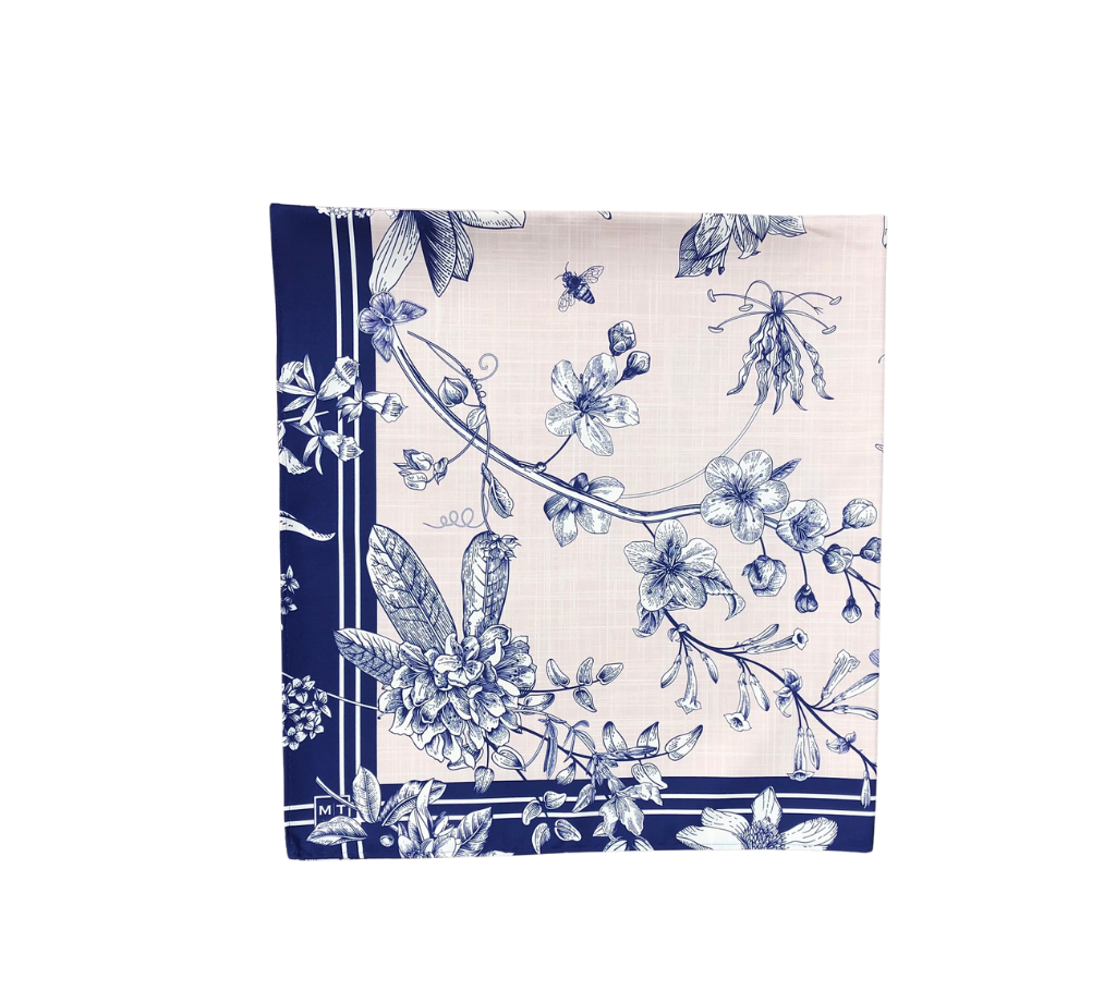 Mantel rectangular 8P en tela Blohm Azul