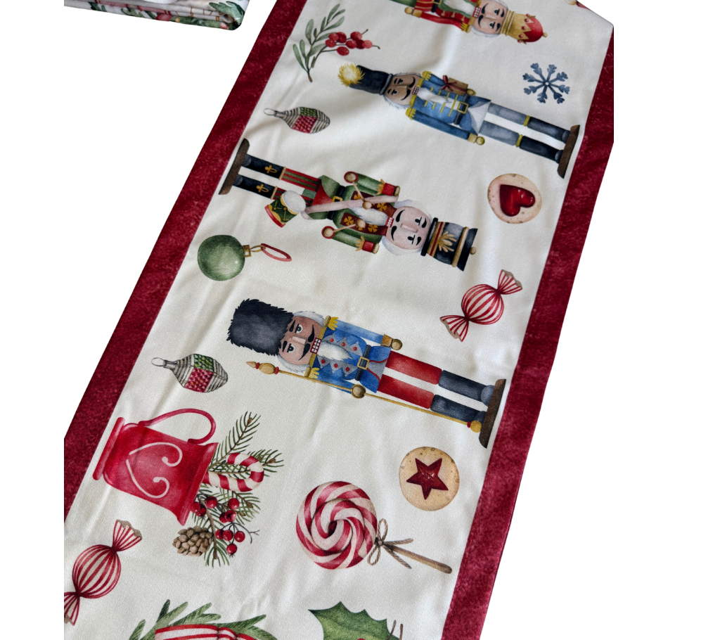 Camino de mesa en tela Navidad Cascanueces 2.2