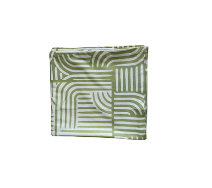 Mantel rectangular 8P en tela Abstracto Verde/OW