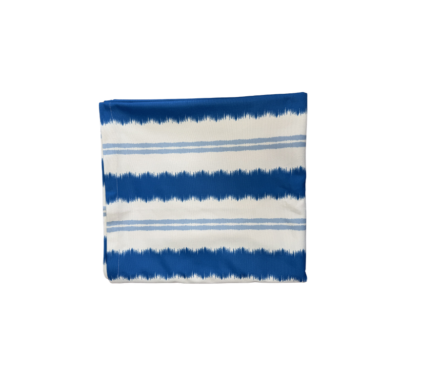 Mantel rectangular 10P en tela Rayas AzulRey/OW