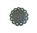 individual reversible redondo en en lona y palma impermeable Huecos Verde Musgo/Beige