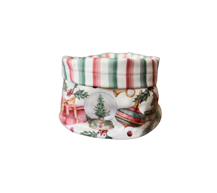 Panera reversible en tela (Pequeña) Navidad Juguetes