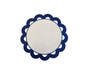Individual reversible redondo en en lona y palma impermeable Huecos AzulM/Beige