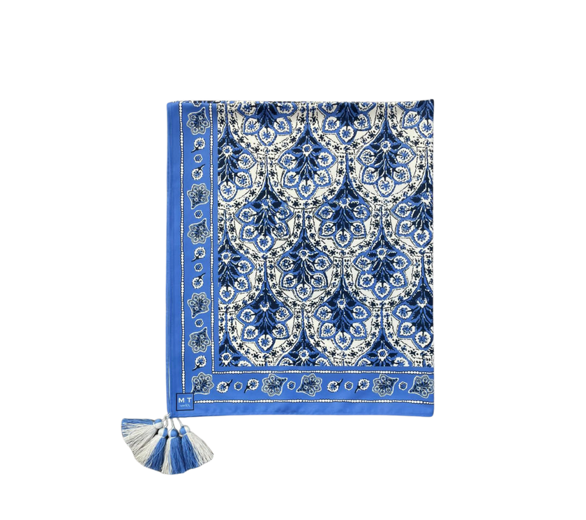 Mantel rectangular 10P en tela BChic Azul