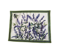 Individual reversible rectangular en tela Flores/Lavanda