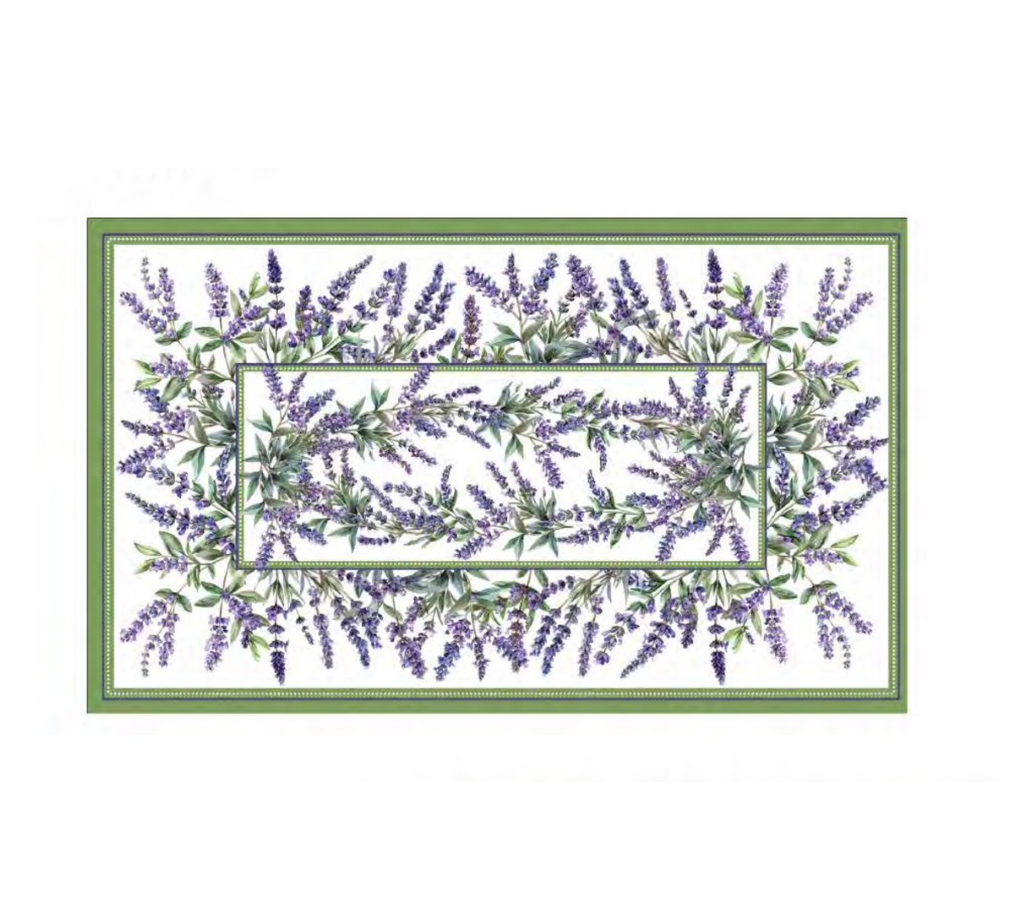 Mantel rectangular 10P en tela Lavanda