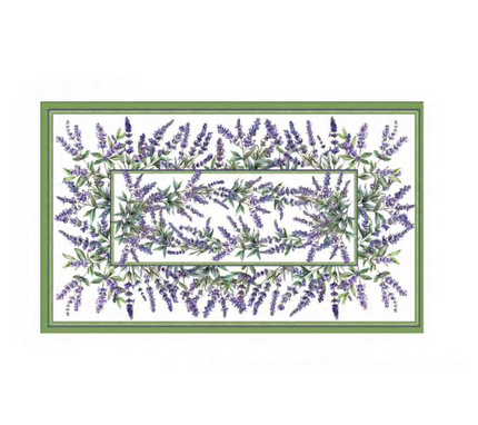 Mantel rectangular 10P en tela Lavanda