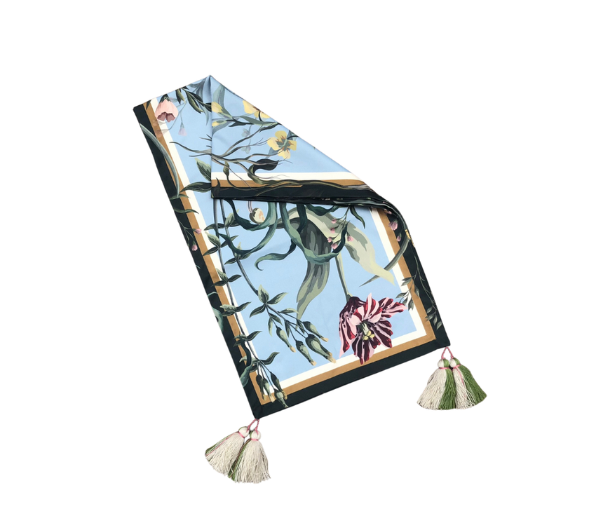 Camino de mesa en tela Follage Azul 2.2