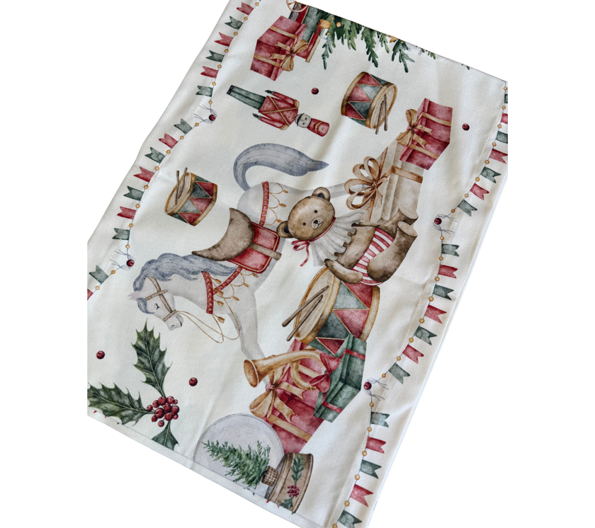 Camino de mesa en tela Navidad Juguetes 2.2