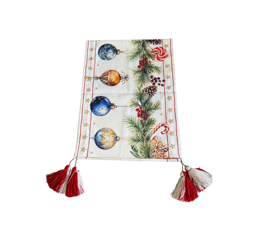 Camino de mesa en tela Navidad Bambalinas 2.2