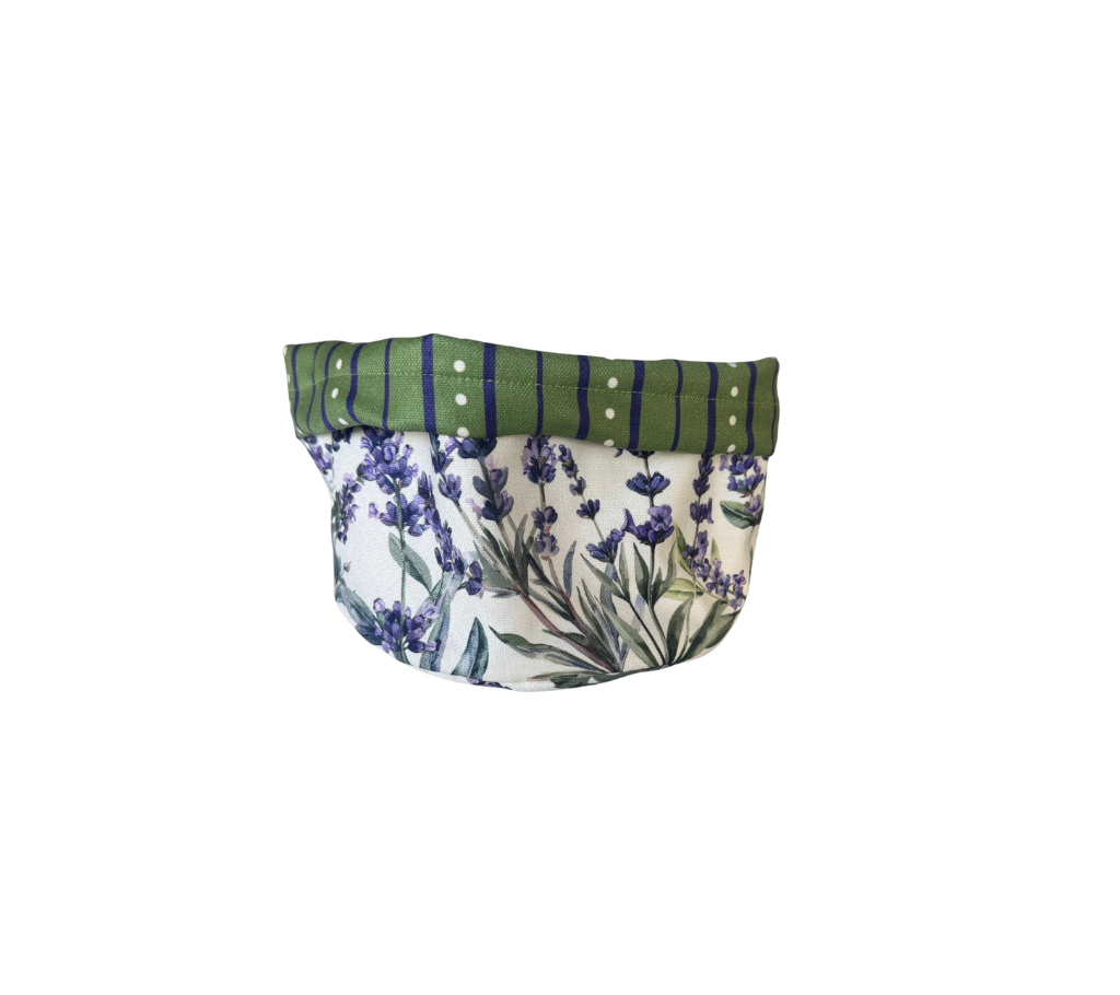 Panera reversible en tela (Pequeña) Lavanda