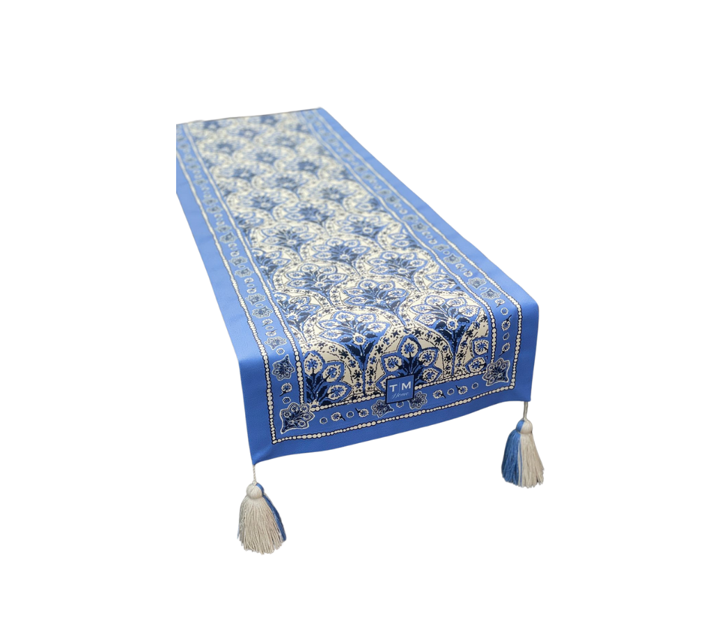 Camino de mesa en tela BChic Azul 2.2