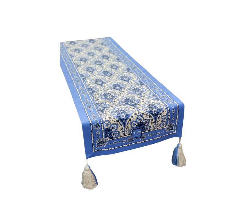 Camino de mesa en tela BChic Azul 2.2