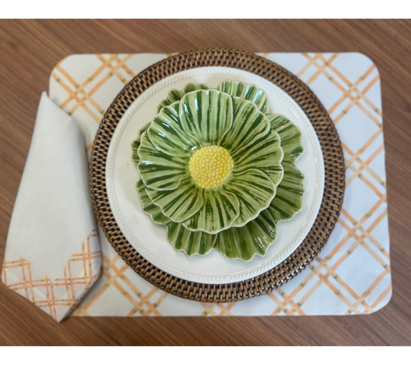 Individual troquelado rectangular en tela Bambu Beige/OW