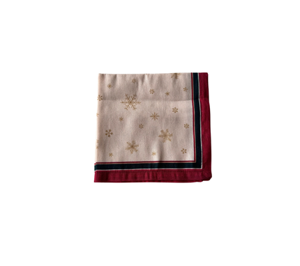 Servilleta de tela Navidad Copos Borde Rojo