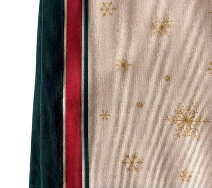 Servilleta de tela Navidad Copos Borde Verde