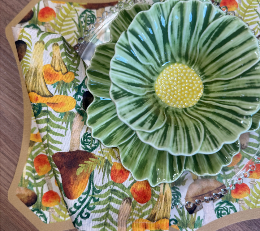 Servilleta de tela Hongos Ocre